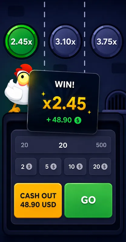 Como funciona o Chicken Road com multiplicadores e cash out